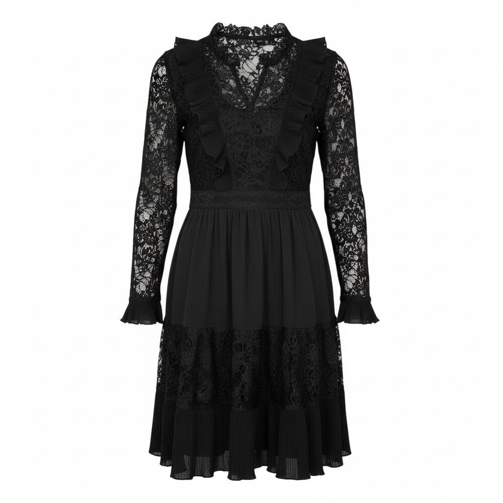 French Connection Black Lace Dress, LBD, Fit & Flare, Date Night, Classic